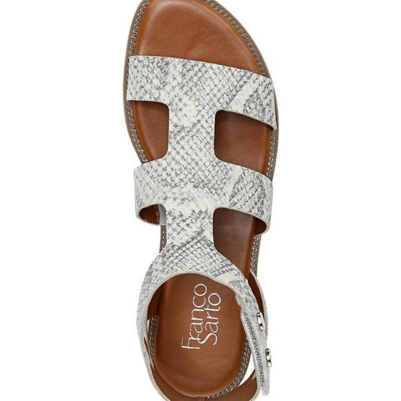NEW FRANCO SARTO Genevia Snakeskin Embossed Sandal‎ Womens Size 9.5M Glad… - Picture 3 of 6